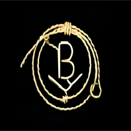 Lariat brand pin on a black background