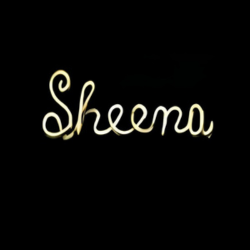 Name Pin with 'Sheena' text on a black background